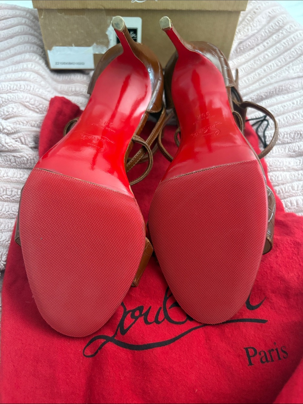 Christian Louboutin CHOCA 100 CALF NIL croc-embossed Heels 39 1/2 heels 4β. - Picture 6 of 11